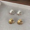 Pendientes Nuevos de Triángulo Calado con Estampado de Leopardo para Otoño e Invierno, Pendientes Elegantes Vintage Medievales, Pendientes de Diseño de Nicho de Lujo Accesible