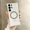 Sencilla y de alta gama, adecuada para múltiples modelos de Samsung, elegante funda de teléfono con atracción magnética, ligera, transparente, cobertura total y protección anticaídas