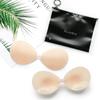 Copa Redonda Sólida Adhesivo de Pecho de Silicona Transpirable Soporte Superior Push-up Ropa Interior de Silicona Sin Tirantes Ultrafino Invisible Agujero Transpirable Adhesivo para Senos