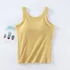 Top de Alça Larga com Bojo Feminino Peça Única de Roupa Íntima Top Longo Anti-deslizamento