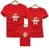 Venta rápida de ropa para padres e hijos de algodón refinado transfronterizo con cabeza de ciervo feliz de Navidad 2021, ropa para niños, camiseta de manga corta con cuello redondo para niños