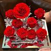 Rosa de Flor Preservada Caja de Regalo Acrílica Regalo del Día de San Valentín Chino para el Cumpleaños de la Novia Adornos Decorativos de Alta Gama