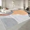 Manta de Mesa de Centro de Alto Luxo Sofisticada Tapete Sala de Estar Estilo Creme Tapete de Chão para Sofá Lavável com Pano Antiderrapante Tapete de Quarto Cabeceira