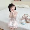 Camisola feminina de seda gelada fina com alcinha saia verão roupa de casa para bebês pijamas femininos camisola atacado