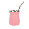 Copo Térmico Transfronteiriço de Aço Inoxidável Mini Copo Térmico Couro Patenteado Copo de Cerveja Camada Dupla a Vácuo Copo de Café com Colher Copo de Água