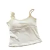 Nuevo top de tirantes sin hombros de verano para chica, estilo retro americano, bloques de color, flor de camelia hecha a mano, corte ajustado, para mujer