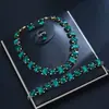 Estilo Novo Europeu e Americano 23mm Quadrado Colorido Cristal Colar, Brincos, Pulseira, Anel Conjunto Joias Fabricante Atacado