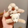 Presilha de Cabelo Infantil Coreana Nova Presilha de Cabelo de Pelúcia Urso Fofo Macio Presilha de Cabelo de Menina Tubarão na Parte de Trás da Cabeça