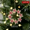 Novas decorações de Natal transfronteiriças: pingentes de acrílico com lantejoulas, enfeites transparentes de floco de neve, arranjo de cena para árvore de Natal