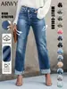 Jeans Europeu e Americano de Venda Quente Transfronteiriço para Mulheres Reto Elástico 2025 Novo Estilo Calça Slim de Cintura Alta Tendência