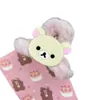Novo Clipe de Cabelo de Pelúcia Macio Dupla Face de Urso Desenho Animado Fofo para a Parte de Trás da Cabeça, Grampo de Cabelo Tipo Pinça de Tubarão Acessório de Cabeça