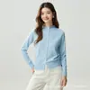 26 Novo Cardigan de Tricô Outono/Inverno com Múltiplos Botões, Barra Enrolada, Gola Semi-Alta, Caimento Solto, Versátil, Emagrecimento, Peça de Roupa Externa da Moda