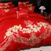 2026 Novo Algodão Puro Fio 40 Novo Estilo Chinês Bordado Casamento Conjunto de Várias Peças