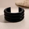 Pulsera Abierta Redonda de Resina Multicapa Transfronteriza Europea y Americana, Pulsera de Lujo Ligero y Gama Alta, Pulsera de Diseño Exagerado y de Moda
