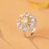 Agite o som de venda ao vivo anel caibao atacado Europa e Estados Unidos luxo diamante completo alto conjunto de joias anel de diamante amarelo asche