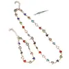 Cadena para la clavícula de personalidad retro transfronteriza europea y americana, corazón de melocotón, collar colorido, joyería simple de lujo ligero de nicho, multicadena pequeña