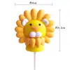 Arcilla Blanda León Pequeño Decoración de Pastel de Cumpleaños Infantil Animal Dibujos Animados Leo Topper de Cumpleaños