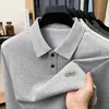 Camisa polo para hombre 2026 primavera y otoño estilo nuevo, top de cuello camisero, casual de negocios, versátil para ir al trabajo, camiseta base de punto