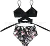 Bikini de Dos Piezas para Mujer de Estilo Europeo y Americano, Multicolor, Empacado Rígido, Push-Up, de Cintura Alta, que Favorece la Figura, para la Playa, Más Vendido en Aliexpress Amazon