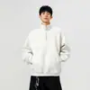 Sudadera con cuello alto para hombre, top con cremallera estilo americano, versión de otoño, corte holgado, marca de moda OLO, media cremallera, gris