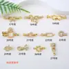 Cierre de Collar Pulsera Cadena de Suéter de Color Oro 18K que Conserva el Color con Figura Redonda de Ocho Zirconia Perla Cierre Final para Joyería DIY