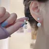 Pendientes de Perla Retro Franceses de Nicho Colgantes Geométricos de Perla Dos Formas de Usar Accesorios de Pendientes de Uso Diario