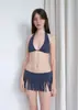 Moda Cruzada de Verão 2026 Novo Conjunto de Biquíni com Design de Franjas, Conjunto Casual de Duas Peças em Cor Sólida para Férias na Praia