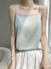 Camiseta de tirantes de verano para mujer estilo europeo y americano, transfronteriza 2025, hombros descubiertos, adecuada para usar sola o como capa base debajo de un blazer, hecha de seda de hielo