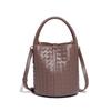 Procesando Bolsos Personalizados para Mujer, Bolsos Satchel Tejidos a Mano, Cestas de Verduras, Bolsos Balde, Bolsos de Madre, Bolsos Cruzados de Hombro Gris Elefante