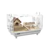 Gaiola para Hamster Dourado, Villa Extra Grande, Luxuosa e Fácil de Limpar, Ninho Pequeno Especial, Transparente em Acrílico, Adequada para Todas as Estações