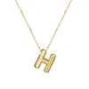 Colar de Letras Bolha Brilhante Mais Vendido Transfronteiriço para Mulheres Design de Nicho Ins Ouro 18K Cobre Não Desbota Colar Atacado