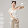 Ropa de Danza Clásica Tops de Manga Corta con Volantes Danza China Danza Moderna Práctica Body Ropa de Verano