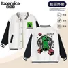 Jaqueta Infantil Minecraft Uniforme de Baseball Acessórios para Meninos Outono e Primavera Roupa Estilo Americano para Meninas Outono e Primavera