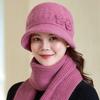 Nuevo gorro cálido de invierno con forro polar para personas mayores, gorro de lana de pelo de conejo, para exteriores, resistente al viento, gorro tejido para madre, venta al por mayor