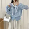 Cárdigan de Punto con Encaje y Lazos de Estilo Francés de Manga Larga para Mujer, Nuevo Suéter de Otoño e Invierno con un Top Inspirado en Chanel