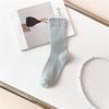 Calcetines Blancos Calcetines de Media Caña para Mujer Algodón Puro Calcetines Sueltos Calcetines de Algodón Puro para Mujer Ins Calcetines Apilados de Moda Calcetines de Color Sólido Estilo Japonés para Mujer