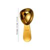 Colher medidora de grãos de café em aço inoxidável em forma de coração transfronteiriço banhada a ouro mais logotipo com colher medidora com escala 15ml30ml colher para leite em pó