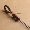 Llavero de Coche Buda del Zodiaco Cinabrio Cuerda Trenzada Hecha a Mano Lanyard Semi-Terminado para DIY Colgante de Jade para Hombres y Mujeres