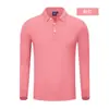 Camisas Polo de Manga Longa para Homens e Mulheres, Cor Sólida, Gola Lapela, Roupa de Trabalho, Roupa de Trabalho com Logo Personalizado Impresso, Camisas Culturais para Grupos