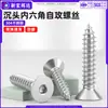 Parafuso Autoatarraxante de Aço Inoxidável 304 com Cabeça Chata Hexagonal Escareada KCA Ponta Afiada Parafuso para Madeira Autoatarraxante m3m4m5m6