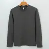 Ropa interior térmica de alta gama con cuello medio alto para hombre, forrada de forro polar y engrosada, camiseta de manga larga de algodón modal para invierno