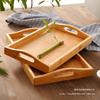 Bandeja de Madera Estilo Japonés Transfronteriza para Té y Bebidas para Uso Doméstico, Bandeja de Escritorio para Frutas y Frutos Secos, Bandeja de Madera Maciza para Sushi, Pan y Bocadillos