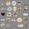 50 peças de adesivos para mala cuidando do autismo, tendência personalizada, grafite, laptop, carro, decoração de comércio exterior