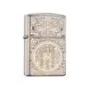 Zorro Z902 Níquel Blanco Finamente Grabado Espíritu de la Montaña Moneda de Dinero Latón Puro de Alta Gama Regalo Encendedor de Queroseno