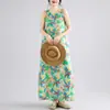 2026 Toma Real Nuevo Vestido Largo Bohemio Verano Nuevo Talla Grande Sin Mangas Cuello Redondo Vestido Estampado