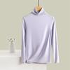 Youke camisa de gola alta de seda com fundo, roupa íntima feminina, outono 2023, nova camisa pequena, estilo ocidental, manga comprida, camiseta, top fino