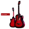 Entrega em uma peça guitarra de 38 polegadas violão acústico folk para iniciantes instrumento musical de prática exclusivo transfronteiriço para grande quantidade em estoque atacado
