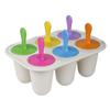Molde de Silicone para Picolé com 6 Furos Molde Multifuncional para Sorvete Molde DIY para Sorvete Caseiro Infantil Molde para Comida Complementar