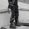 Macacão estilo Diablo com fita, masculino, da moda, com perna e dedos soltos, estilo coreano, moderno, hip-hop, calças hip-hop