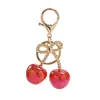 Llavero Popular de Cereza Transfronterizo Joyería Colgante de Cereza Multicolor Simulado Colgante de Bolso de Moda Llavero de Cereza